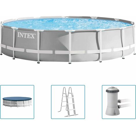 Intex 15ft x 48" Prism Metal Frame Round Pool Set with Filter Pump