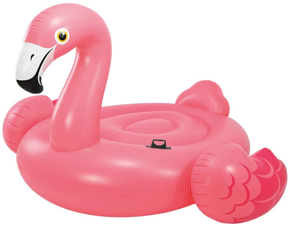 Solar Powered Flamingo Pool Float With Lights - 42 Inch Inflatable Pool Tube For Adults