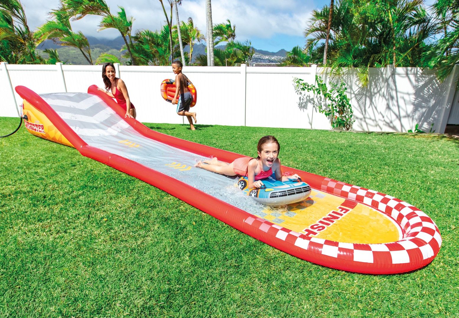 Intex Inflatable Racing Fun Slide with Inflatable Cars