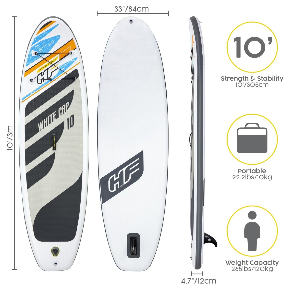 Bestway Hydro Force White Cap 10ft 6 inch SUP Stand Up Paddle Board