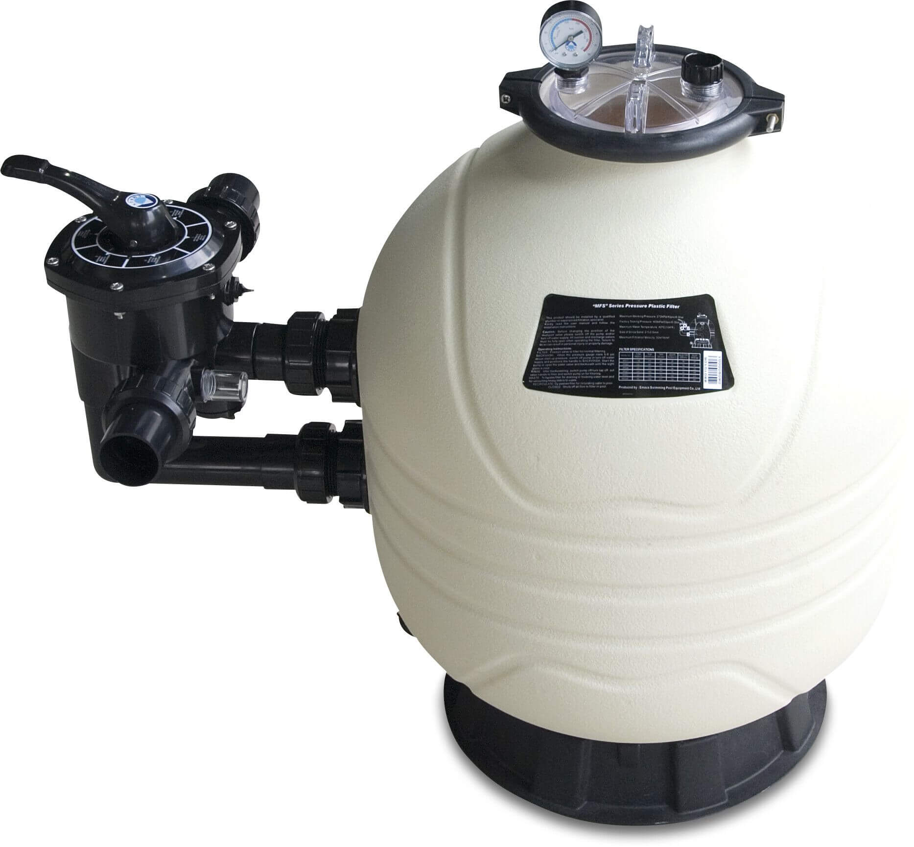 Flotide Sand filter HDPE 50 mm / 1 1/2" metric/imperial glue socket 2,8bar white