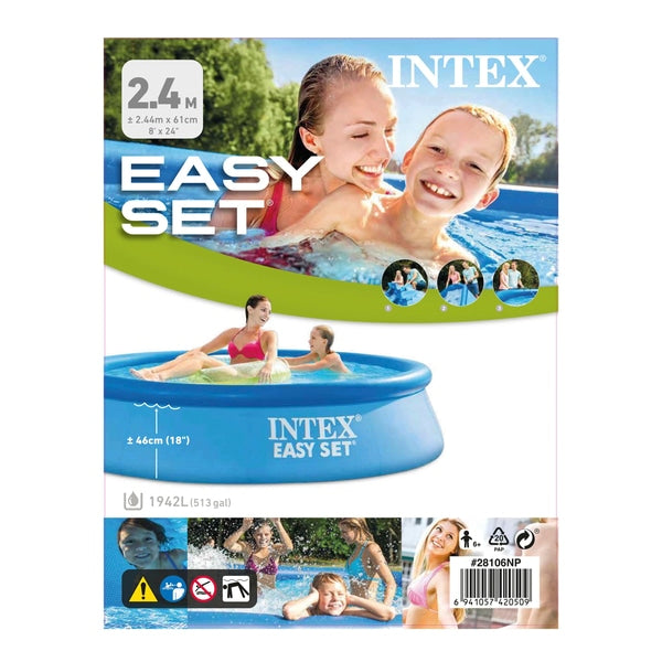 CLEARANCE: Intex 8ft x 24in Easy Set Pool (No Pump) - Brand New - Scruffy Box