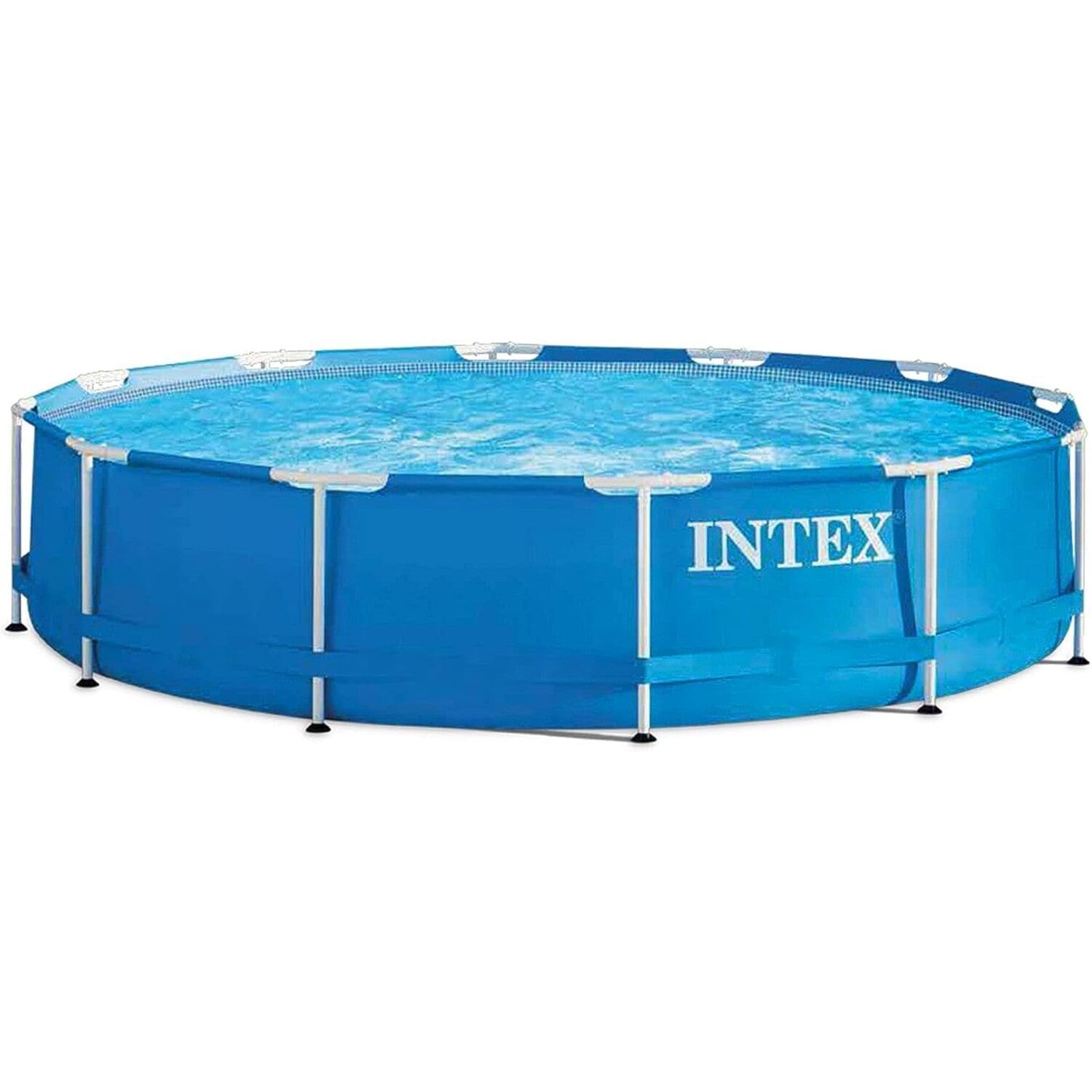 Intex 10ft Metal Frame round pool, side view