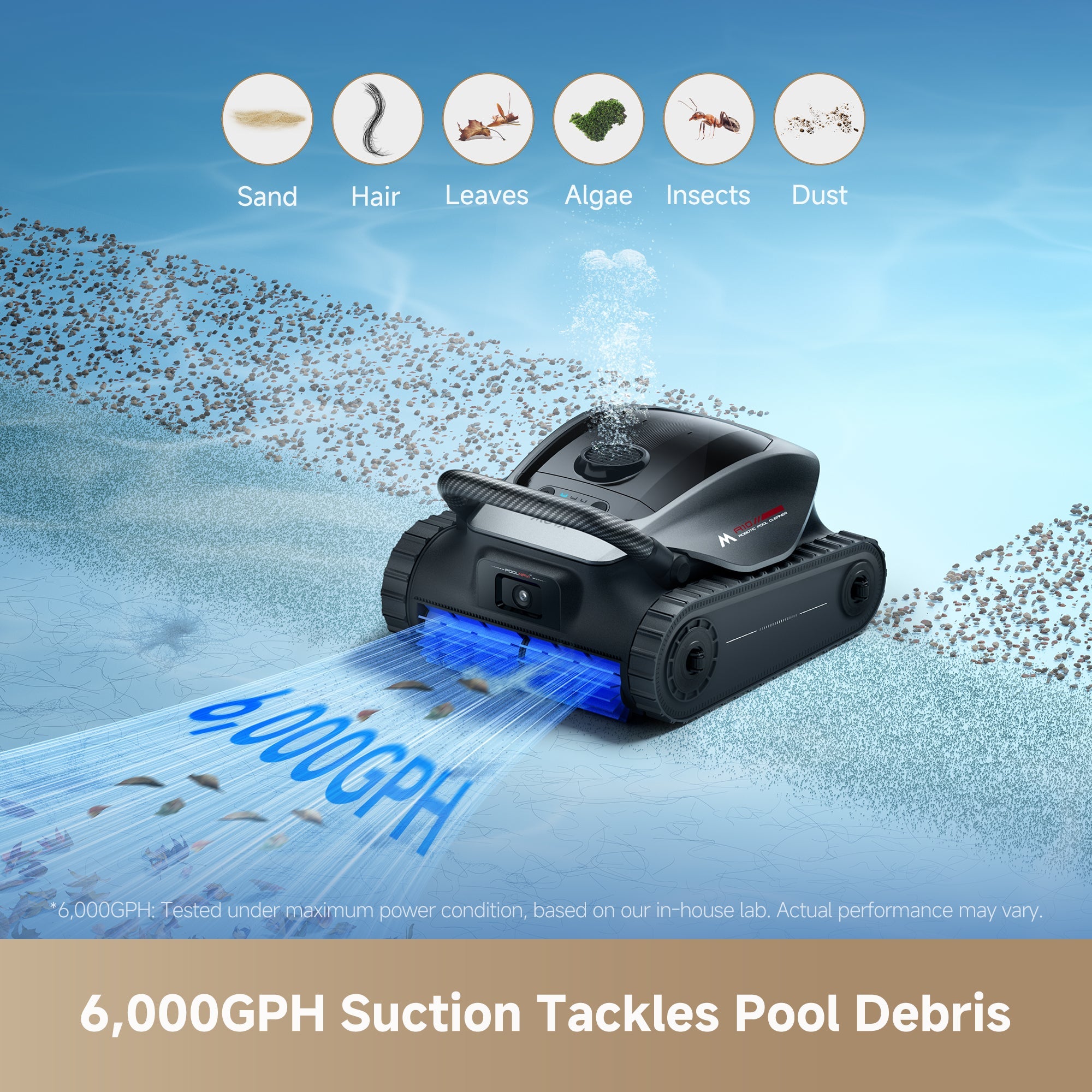 MOVA Diver A10 AI Cordless Robotic Pool Cleaner - Wall & Waterline