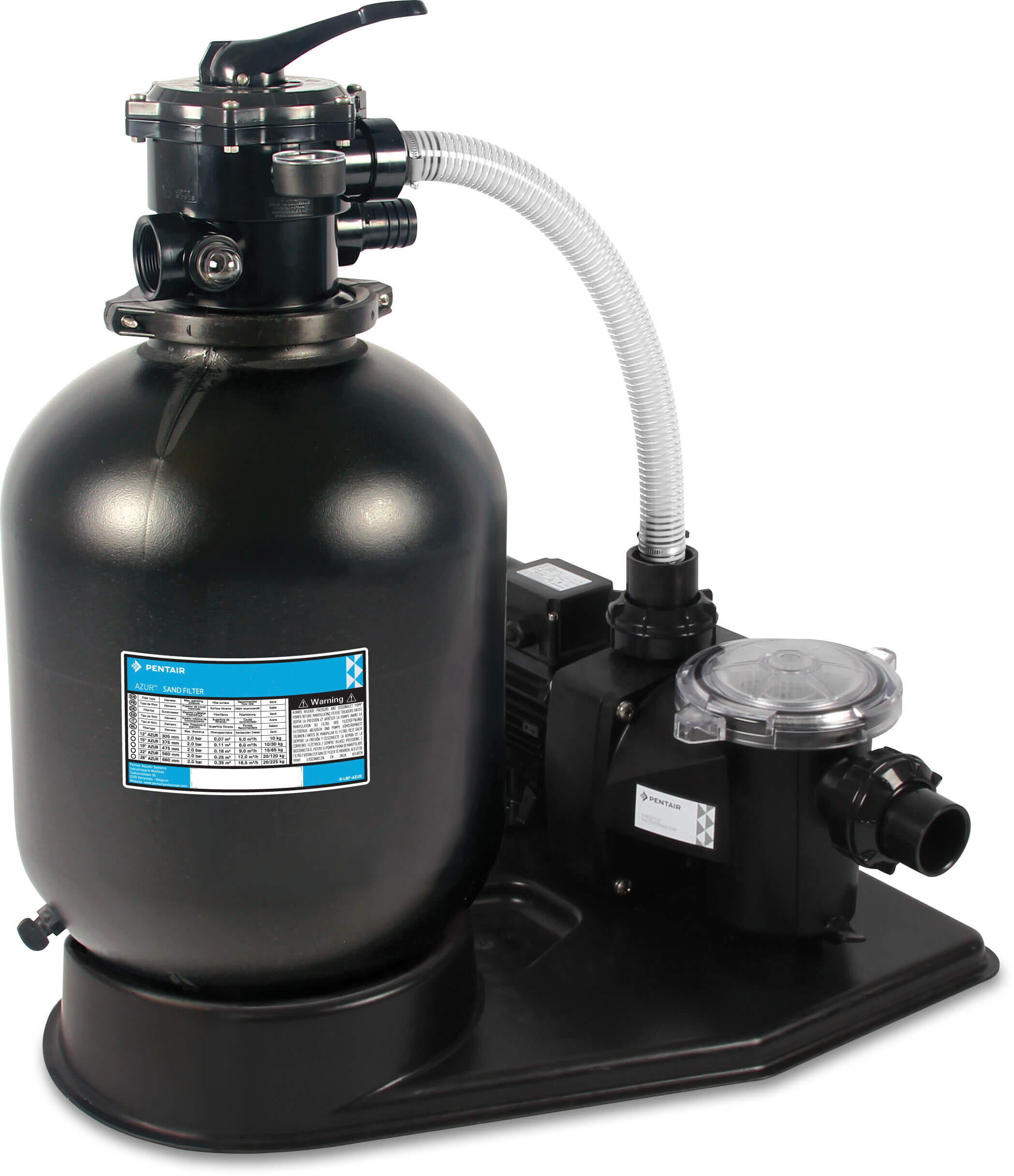 Pentair Azur sand filter and FreeFlo pump set with 6-way valve