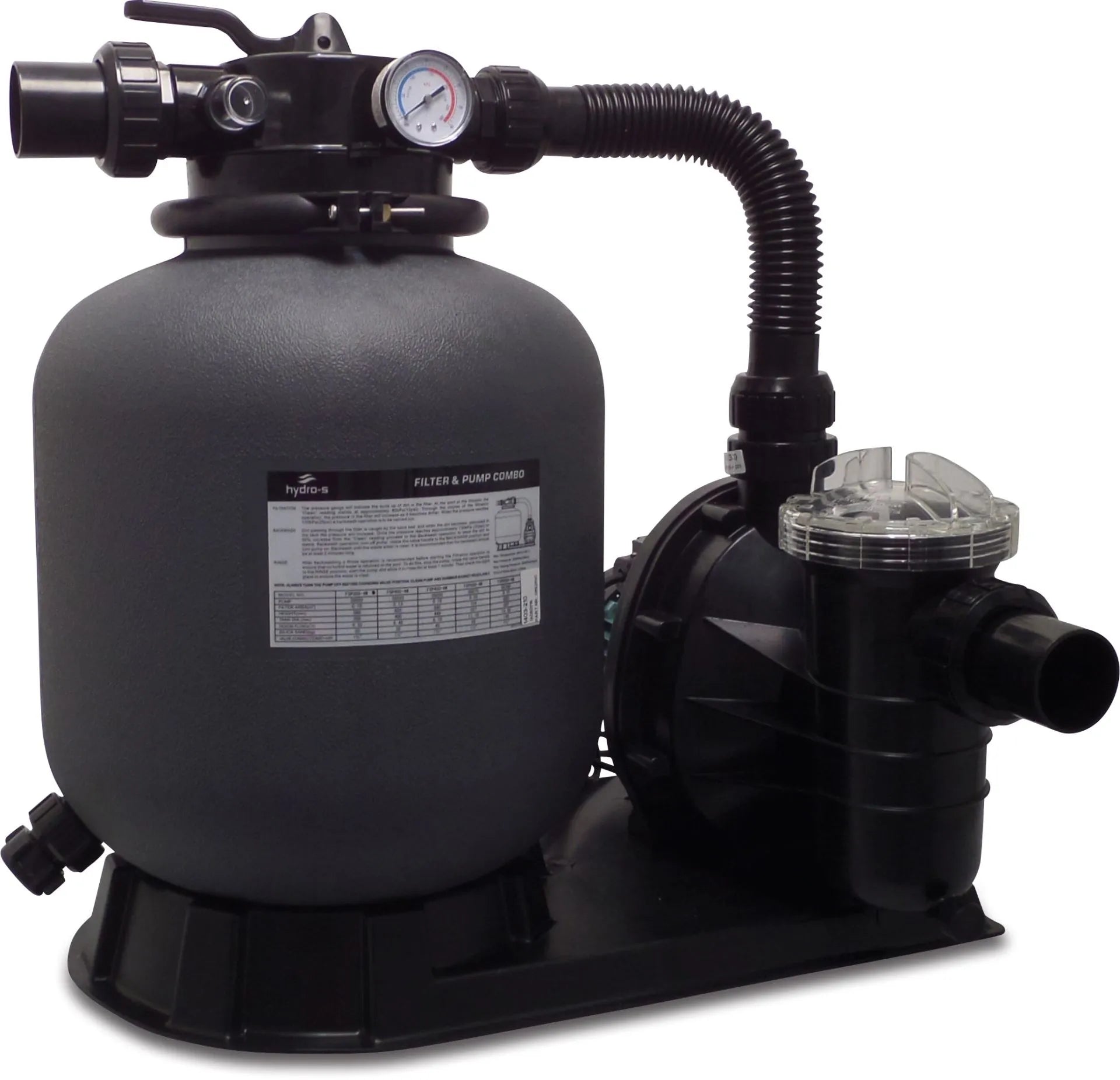 Flotide Pool Sand Filter set PE 50 mm / 1 1/2" metric/imperial glue socket 2bar UK Plug