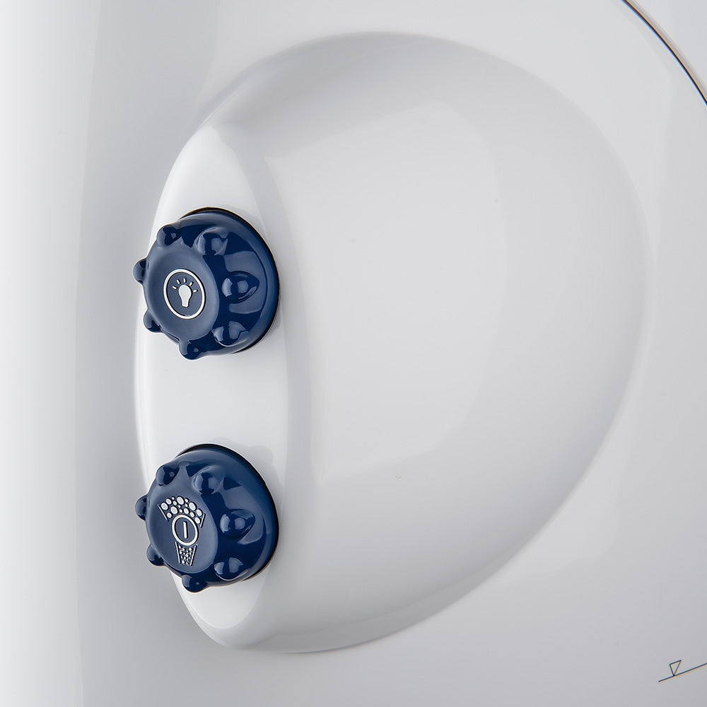 Badu Jet Perla air bubble and LED control knobs