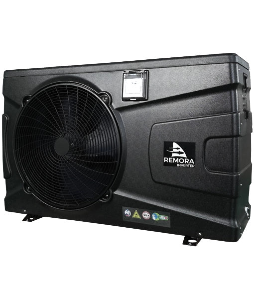 Remora Inverter heat pump showing the covered LCD controller on the top panel