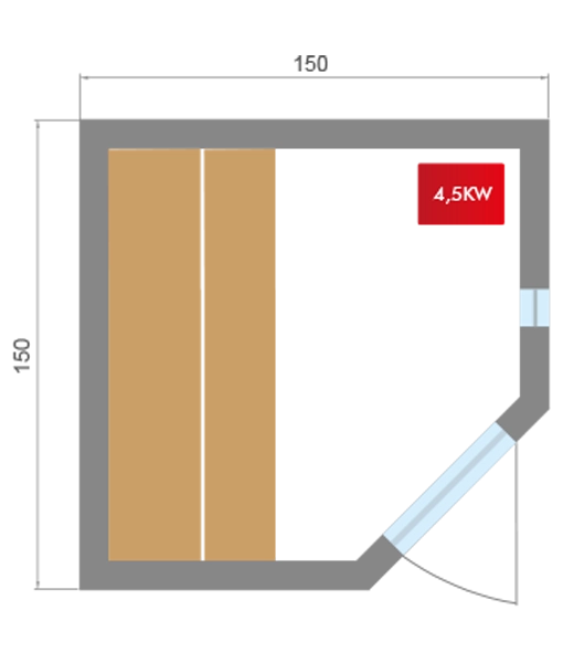 France Sauna Zen 3C dimensions