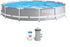 Intex Prism Premium 12ft x 30in Metal Frame Swimming Pool, Blue, 366 x 76 cm with Filter and Pump