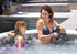 Intex PureSpa Greywood Deluxe Inflatable 4 Person Hot Tub Spa - Includes 2 x Headrests - Drinks Holder and and Chlorine Starter Kit