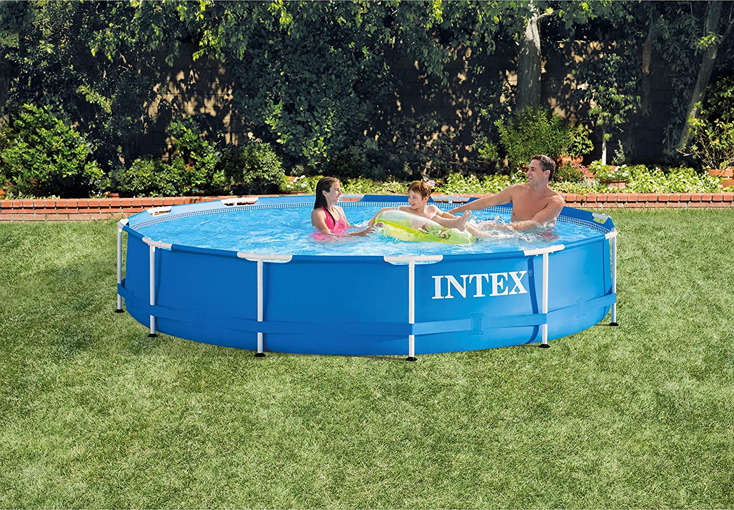 Intex 12ft x 30in Metal Frame Swimming Pool, Blue, 366 x 76 cm