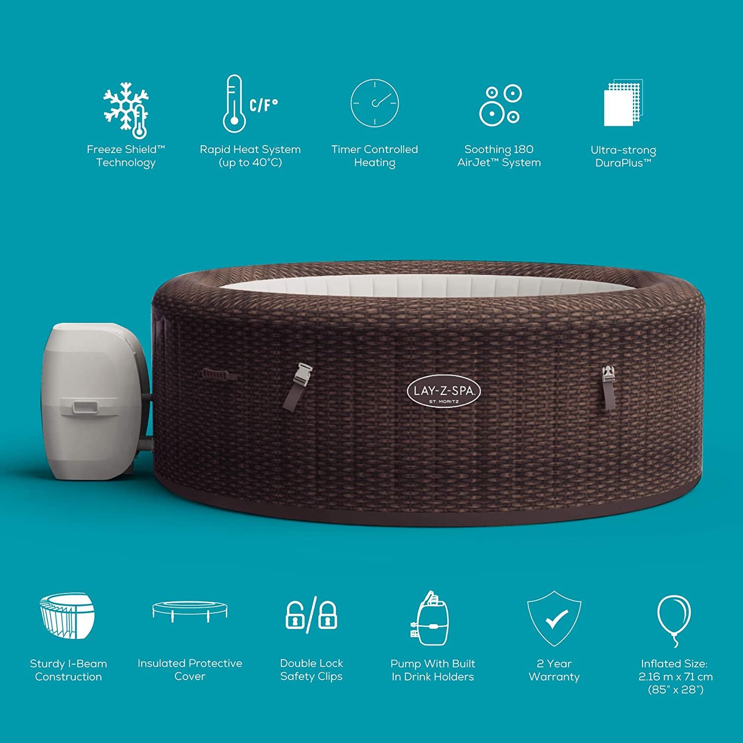 Lay-Z-Spa St Moritz Air Jet 5-7 Person Spa